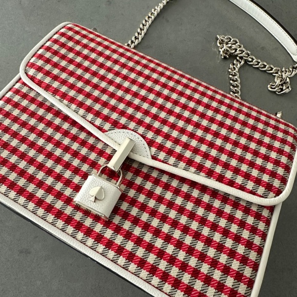 Kate Spade Locket Plaid Large Flap Shoulder Bag - Picture 8 of 10